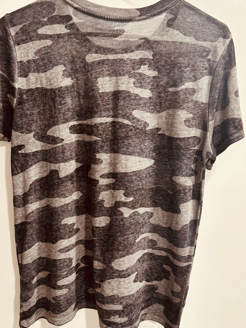 Lucky Brand Gray Camouflage Short Sleeve Crew Tee